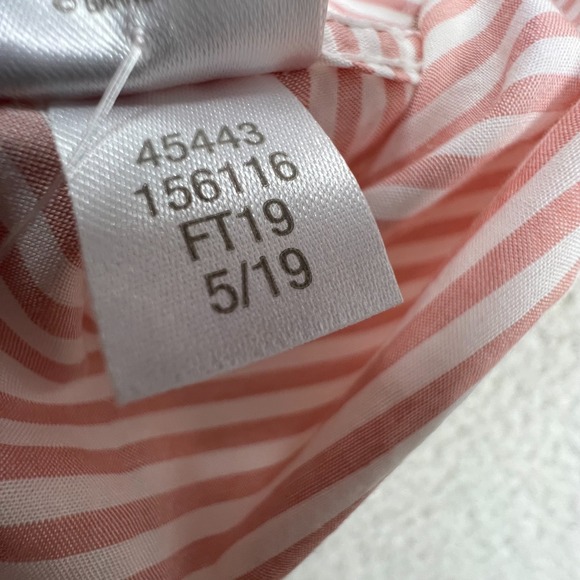 Garnet Hill Essential Organic Cotton Shirt Womens 18‎ Button Front Striped Pink - Picture 10 of 10